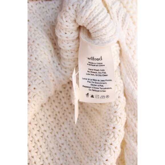 Wilfred Women's Size XS Ivory Randonnai Sweater Chunky Knit Side Slits Top $169 - Picture 4 of 6